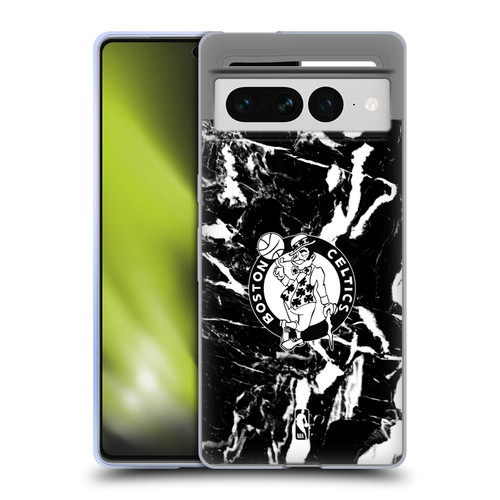 NBA Boston Celtics Black Marble Soft Gel Case for Google Pixel 7 Pro