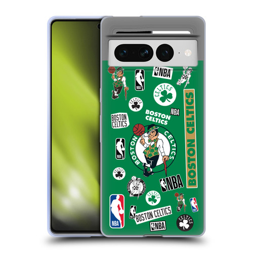 NBA Boston Celtics Sticker Collage Soft Gel Case for Google Pixel 7 Pro