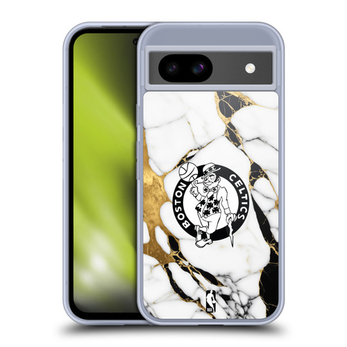 NBA Boston Celtics White Marble Soft Gel Case for Google Pixel 8a
