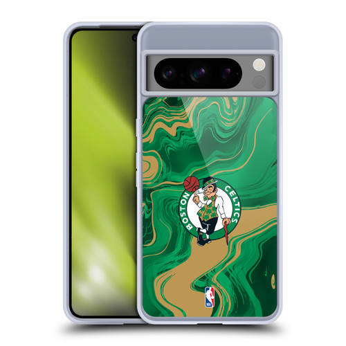 NBA Boston Celtics Marble Agates Soft Gel Case for Google Pixel 8 Pro