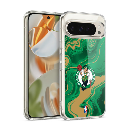 NBA Boston Celtics Marble Agates Soft Gel Case for Google Pixel 9 / Pixel 9 Pro