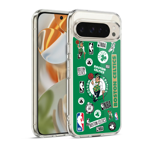 NBA Boston Celtics Sticker Collage Soft Gel Case for Google Pixel 9 / Pixel 9 Pro