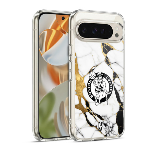 NBA Boston Celtics White Marble Soft Gel Case for Google Pixel 9 / Pixel 9 Pro