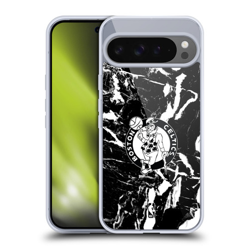 NBA Boston Celtics Black Marble Soft Gel Case for Google Pixel 9 Pro XL