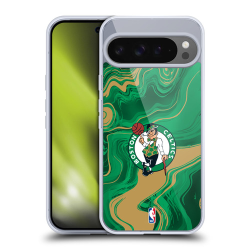 NBA Boston Celtics Marble Agates Soft Gel Case for Google Pixel 9 Pro XL