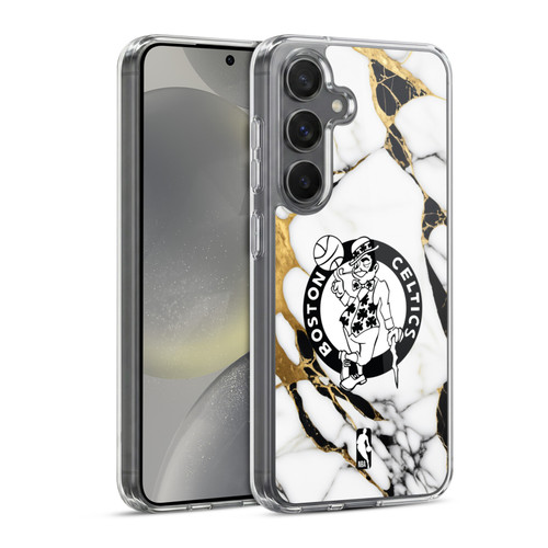 NBA Boston Celtics White Marble Soft Gel Case for Samsung Galaxy S24 5G & MagSafe