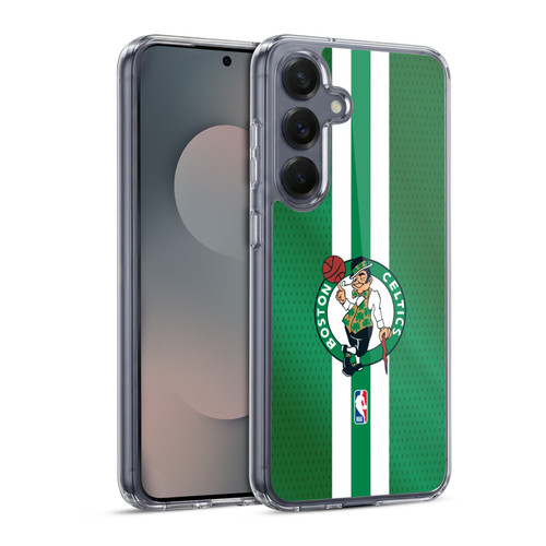 NBA Boston Celtics Stripes Soft Gel Case for Samsung Galaxy S25 & MagSafe