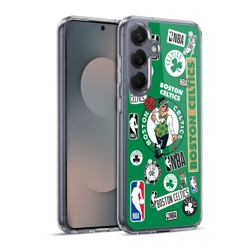 NBA Boston Celtics Sticker Collage Soft Gel Case for Samsung Galaxy S25+ & MagSafe