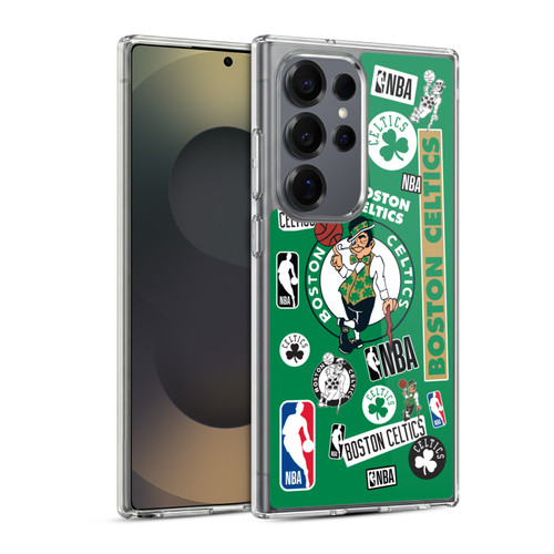 NBA Boston Celtics Sticker Collage Soft Gel Case for Samsung Galaxy S25 Ultra & MagSafe