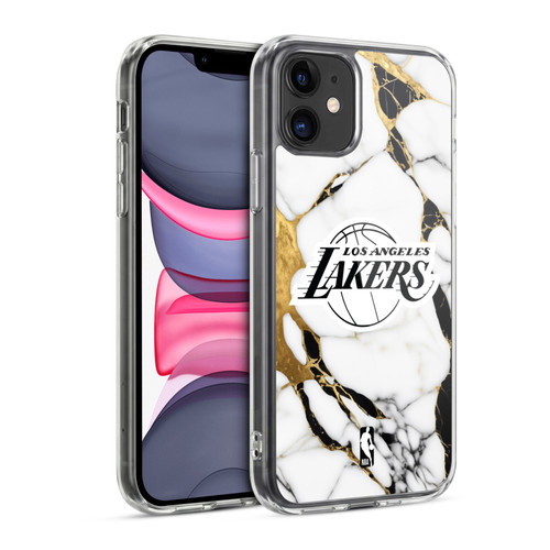 NBA Los Angeles Lakers White Marble Soft Gel Case for Apple iPhone 11
