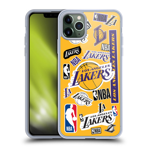 NBA Los Angeles Lakers Sticker Collage Soft Gel Case for Apple iPhone 11 Pro Max & MagSafe