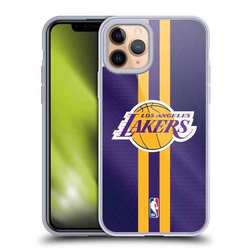 NBA Los Angeles Lakers Stripes Soft Gel Case for Apple iPhone 11 Pro & MagSafe