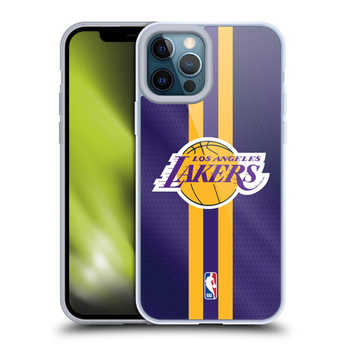 NBA Los Angeles Lakers Stripes Soft Gel Case for Apple iPhone 12 Pro Max & MagSafe