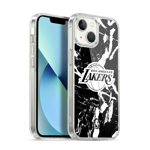 NBA Los Angeles Lakers Black Marble Soft Gel Case for Apple iPhone 13