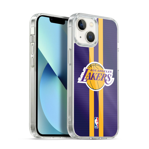 NBA Los Angeles Lakers Stripes Soft Gel Case for Apple iPhone 13