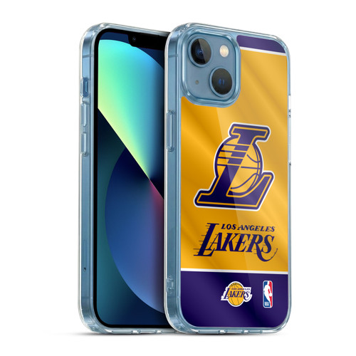 NBA Los Angeles Lakers Horizontal Banner Soft Gel Case for Apple iPhone 13 Mini & MagSafe