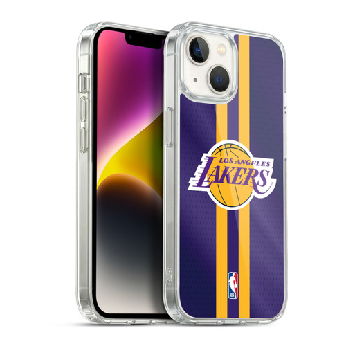 NBA Los Angeles Lakers Stripes Soft Gel Case for Apple iPhone 14