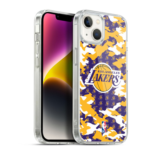 NBA Los Angeles Lakers Camouflage Soft Gel Case for Apple iPhone 14 Plus & MagSafe