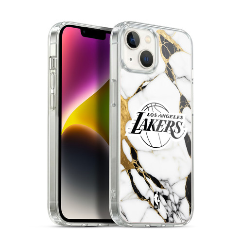 NBA Los Angeles Lakers White Marble Soft Gel Case for Apple iPhone 14 Plus & MagSafe