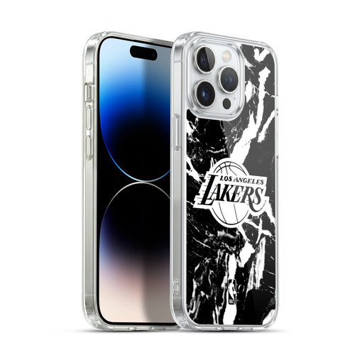 NBA Los Angeles Lakers Black Marble Soft Gel Case for Apple iPhone 14 Pro Max & MagSafe