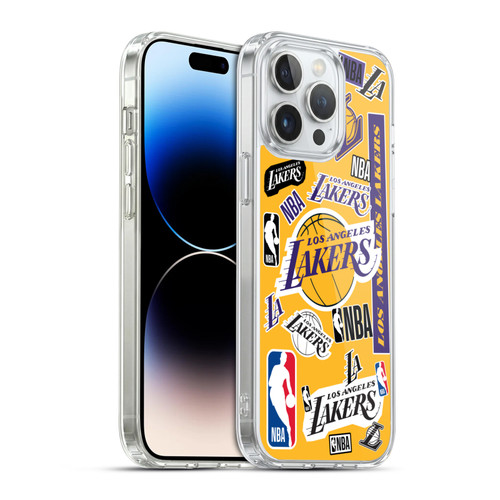 NBA Los Angeles Lakers Sticker Collage Soft Gel Case for Apple iPhone 14 Pro Max & MagSafe