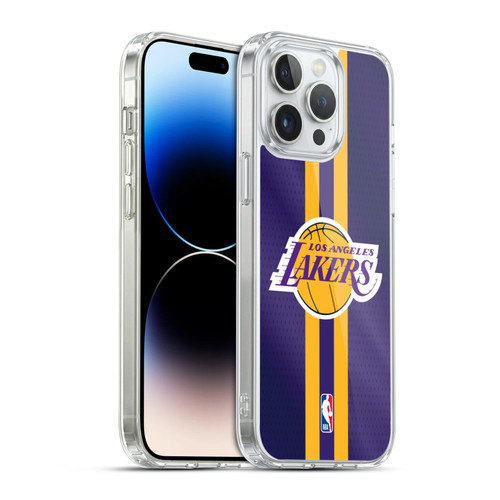 NBA Los Angeles Lakers Stripes Soft Gel Case for Apple iPhone 14 Pro Max & MagSafe