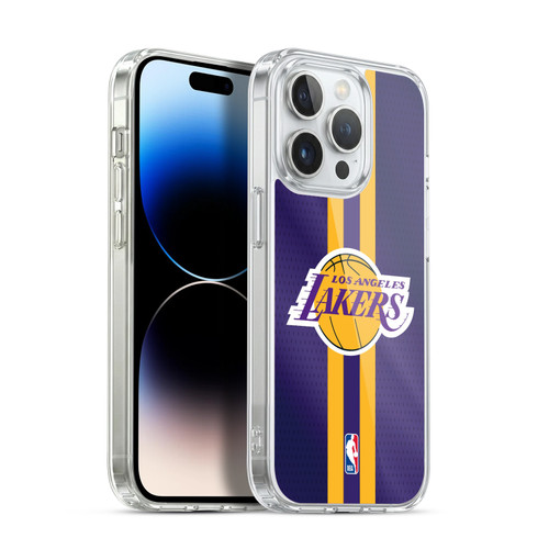 NBA Los Angeles Lakers Stripes Soft Gel Case for Apple iPhone 14 Pro & MagSafe