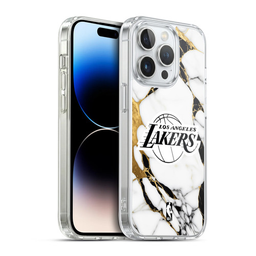 NBA Los Angeles Lakers White Marble Soft Gel Case for Apple iPhone 14 Pro & MagSafe