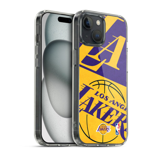 NBA Los Angeles Lakers Half Oversized Soft Gel Case for Apple iPhone 15 & MagSafe