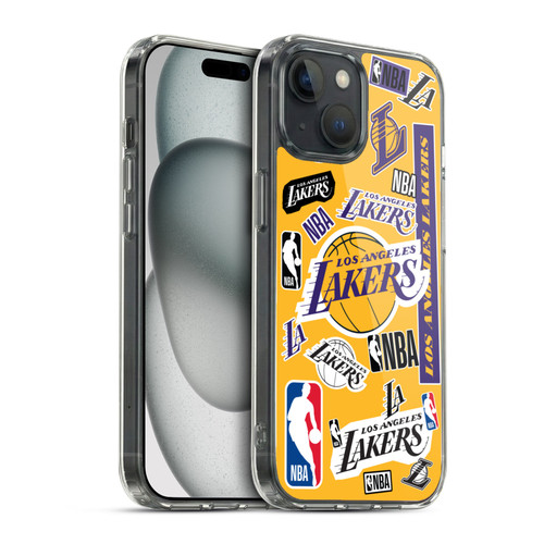 NBA Los Angeles Lakers Sticker Collage Soft Gel Case for Apple iPhone 15 & MagSafe