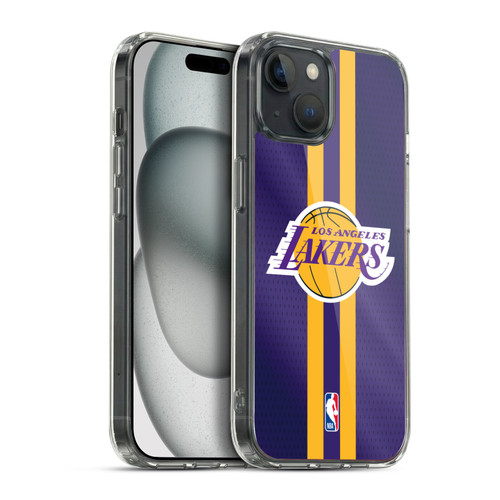 NBA Los Angeles Lakers Stripes Soft Gel Case for Apple iPhone 15 Plus & MagSafe