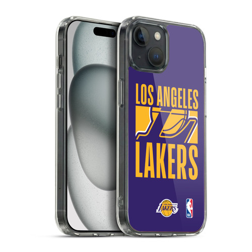 NBA Los Angeles Lakers Typography Soft Gel Case for Apple iPhone 15 Plus & MagSafe