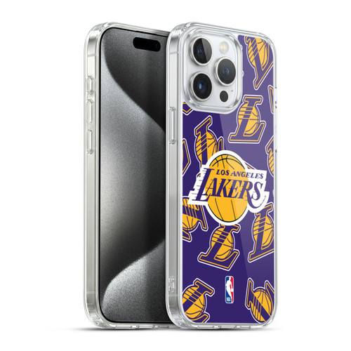 NBA Los Angeles Lakers Patterns Soft Gel Case for Apple iPhone 15 Pro Max & MagSafe