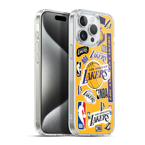 NBA Los Angeles Lakers Sticker Collage Soft Gel Case for Apple iPhone 15 Pro Max & MagSafe