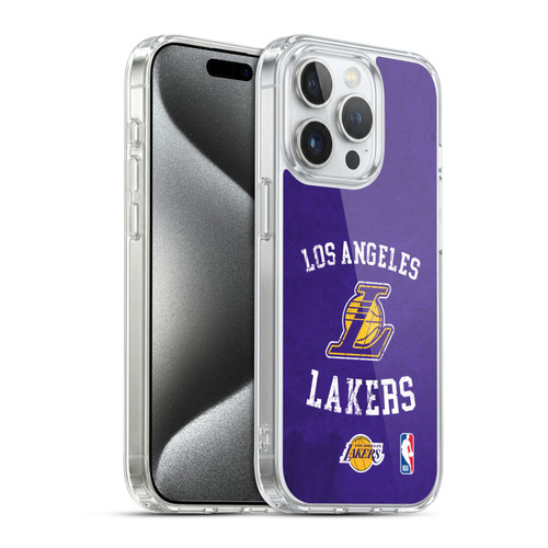 NBA Los Angeles Lakers Distressed Soft Gel Case for Apple iPhone 15 Pro & MagSafe