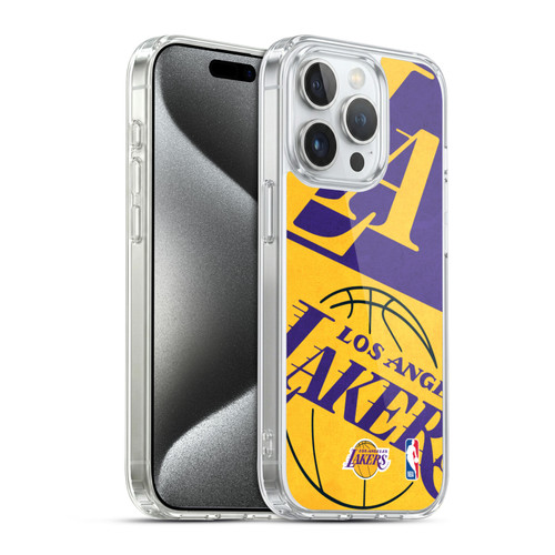 NBA Los Angeles Lakers Half Oversized Soft Gel Case for Apple iPhone 15 Pro & MagSafe
