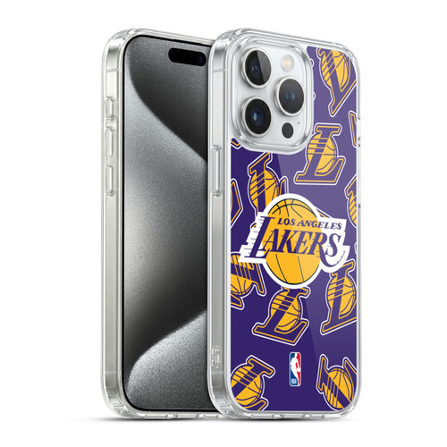 NBA Los Angeles Lakers Patterns Soft Gel Case for Apple iPhone 15 Pro & MagSafe