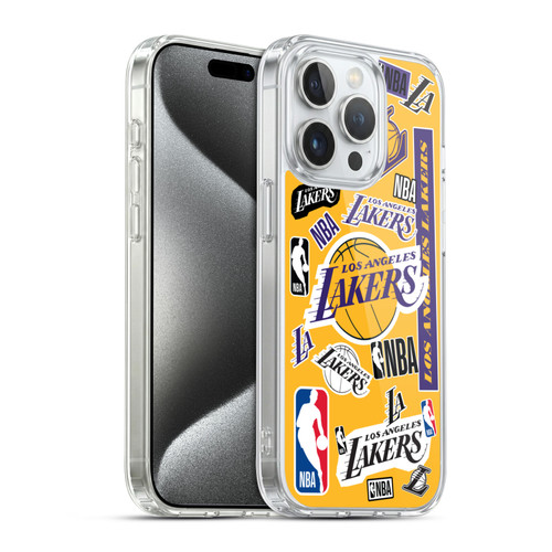 NBA Los Angeles Lakers Sticker Collage Soft Gel Case for Apple iPhone 15 Pro & MagSafe