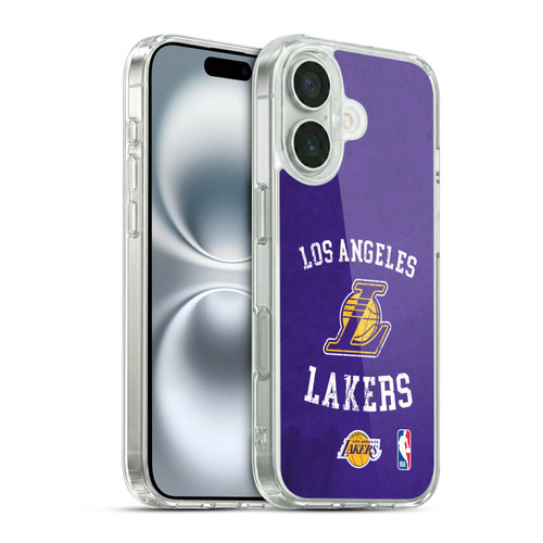 NBA Los Angeles Lakers Distressed Soft Gel Case for Apple iPhone 16 & MagSafe