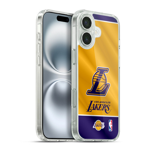 NBA Los Angeles Lakers Horizontal Banner Soft Gel Case for Apple iPhone 16 Plus & MagSafe