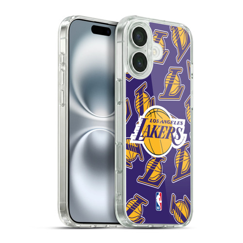 NBA Los Angeles Lakers Patterns Soft Gel Case for Apple iPhone 16 Plus & MagSafe