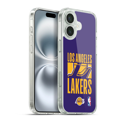 NBA Los Angeles Lakers Typography Soft Gel Case for Apple iPhone 16 Plus & MagSafe
