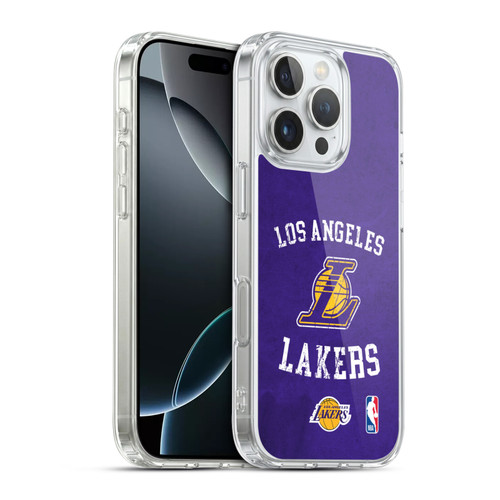 NBA Los Angeles Lakers Distressed Soft Gel Case for Apple iPhone 16 Pro & MagSafe