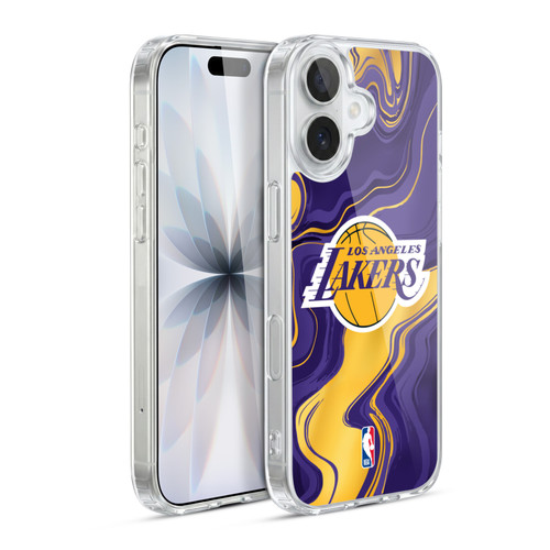 NBA Los Angeles Lakers Marble Agates Soft Gel Case for Apple iPhone 17