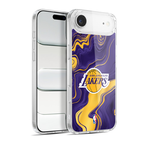 NBA Los Angeles Lakers Marble Agates Soft Gel Case for Apple iPhone 17 Air