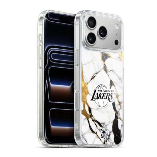 NBA Los Angeles Lakers White Marble Soft Gel Case for Apple iPhone 17 Pro Max