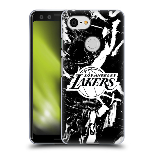 NBA Los Angeles Lakers Black Marble Soft Gel Case for Google Pixel 3