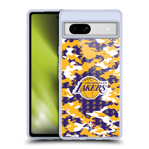 NBA Los Angeles Lakers Camouflage Soft Gel Case for Google Pixel 7a