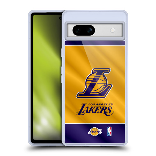 NBA Los Angeles Lakers Horizontal Banner Soft Gel Case for Google Pixel 7a