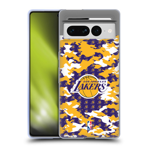 NBA Los Angeles Lakers Camouflage Soft Gel Case for Google Pixel 7 Pro